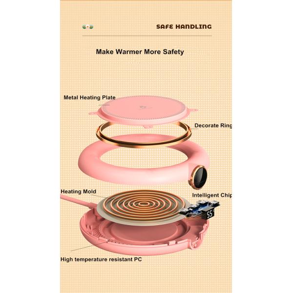 DC 5V USB Heating Warm Cup Mat Constant Temperature Coaster 3 Gear Digital Display Adjustment Timing Heater for Coffee M