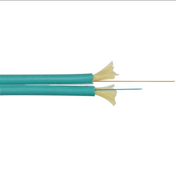 Flexible Indoor OM3-300 2x2.8mm Duplex Fiber Optic Cable , Fiber Optic Patch Cord