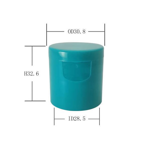 28mm 4.8mm Hole Plastic Flip Top Cap with Smooth Surface