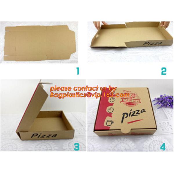 Cheap Custom offset printing corrugated pizza box, micro-flute die cut corrugated pizza boxes, kraft paper pizza box, cu