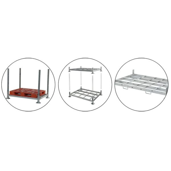 C06：Detachable Warehouse Storage Hot Dip Galvanized Steel Large Stackable Metal Steel Post Pallet Rack