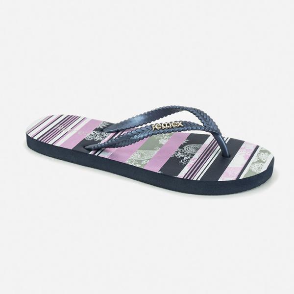 38EU Reusable Thin Strap Flip Flops Womens Striped Stitching