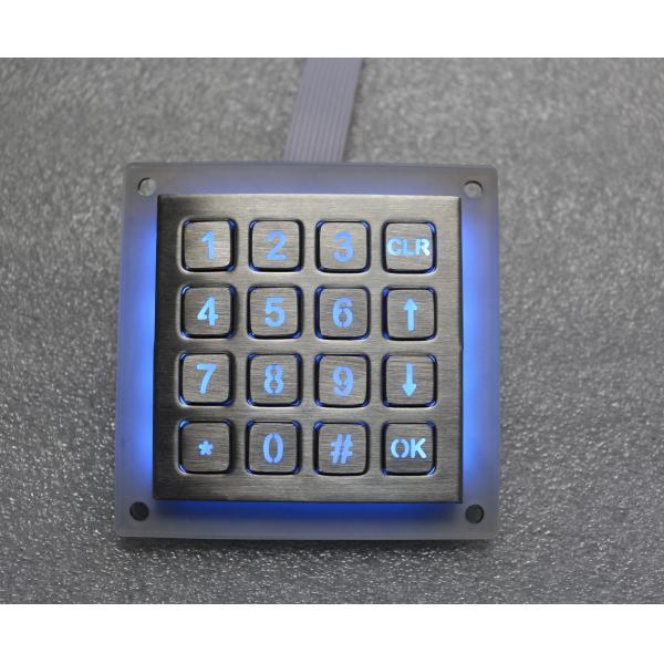 16 Keys Dot Matrix Dynamic Backlit Metal Keypad Access Control Kiosk 4 X 4