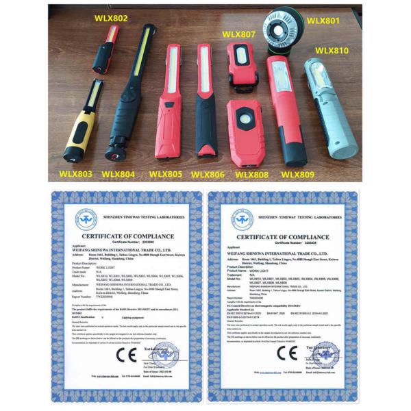 Handheld 2W Cordless Rechargeable Work Light Magnetic With Torch Flashlight