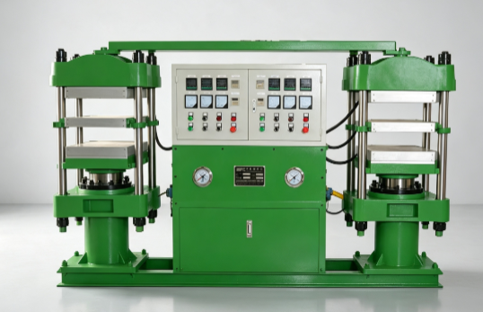 Duplex Rubber Curing Press Double Station Vulcanizing Machine For Rubber Mat Production