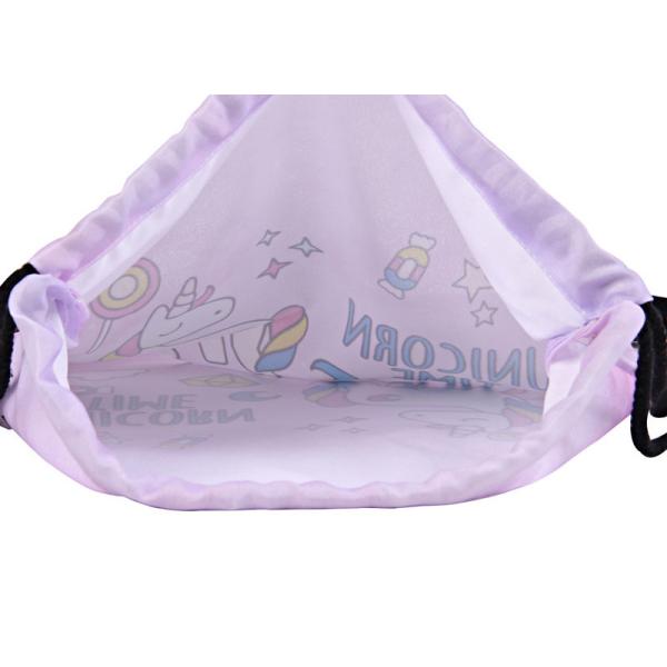 Transfer Print Polyester Drawstring Bag Backpack Unicorn Printed For Kids