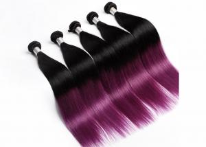 China Purple Remy Human Hair Extensions , No Shedding 100g Remy Hair Extensions on sale