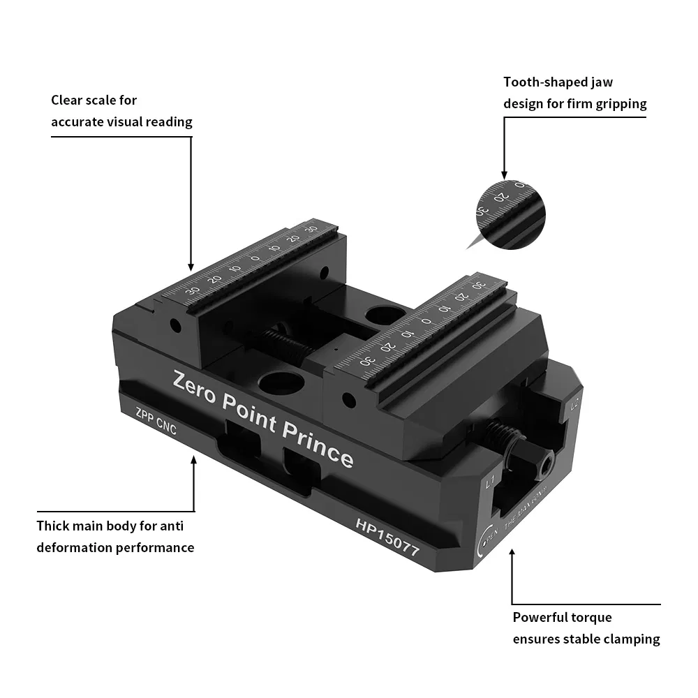 Precision Self-Centering Quick Release CNC Milling Vise Tool