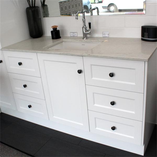 Custom Bathroom Vanity Cabinets Paint Surface Granite Countertop Including Basin Faucet