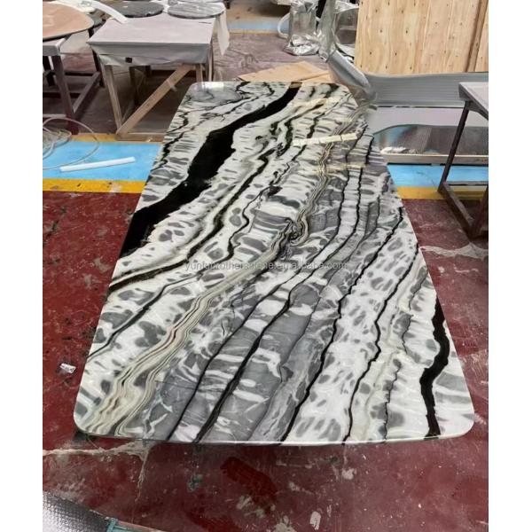 Transform Your Dining Table with Brazil's Popular Stone Panda Impression Marble Slab