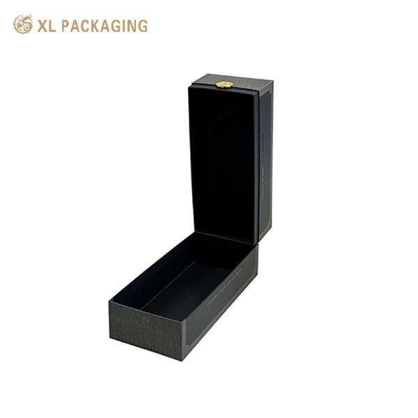 Luxury Foldable Paper Wine Packaging Box Beverage Bottle With Magnetic Closure Lid
