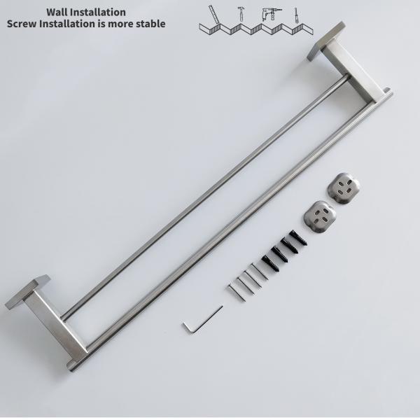 Square Bathroom Towel Bars Wall Mounted Double Towel Rail Holders