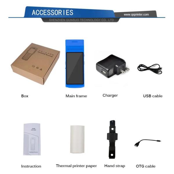 5.5 Inch Android 6.0 GPS PDA NFC Reader 1D/2D Barcode Scanner 58mm Printer Fingerprint Terminal