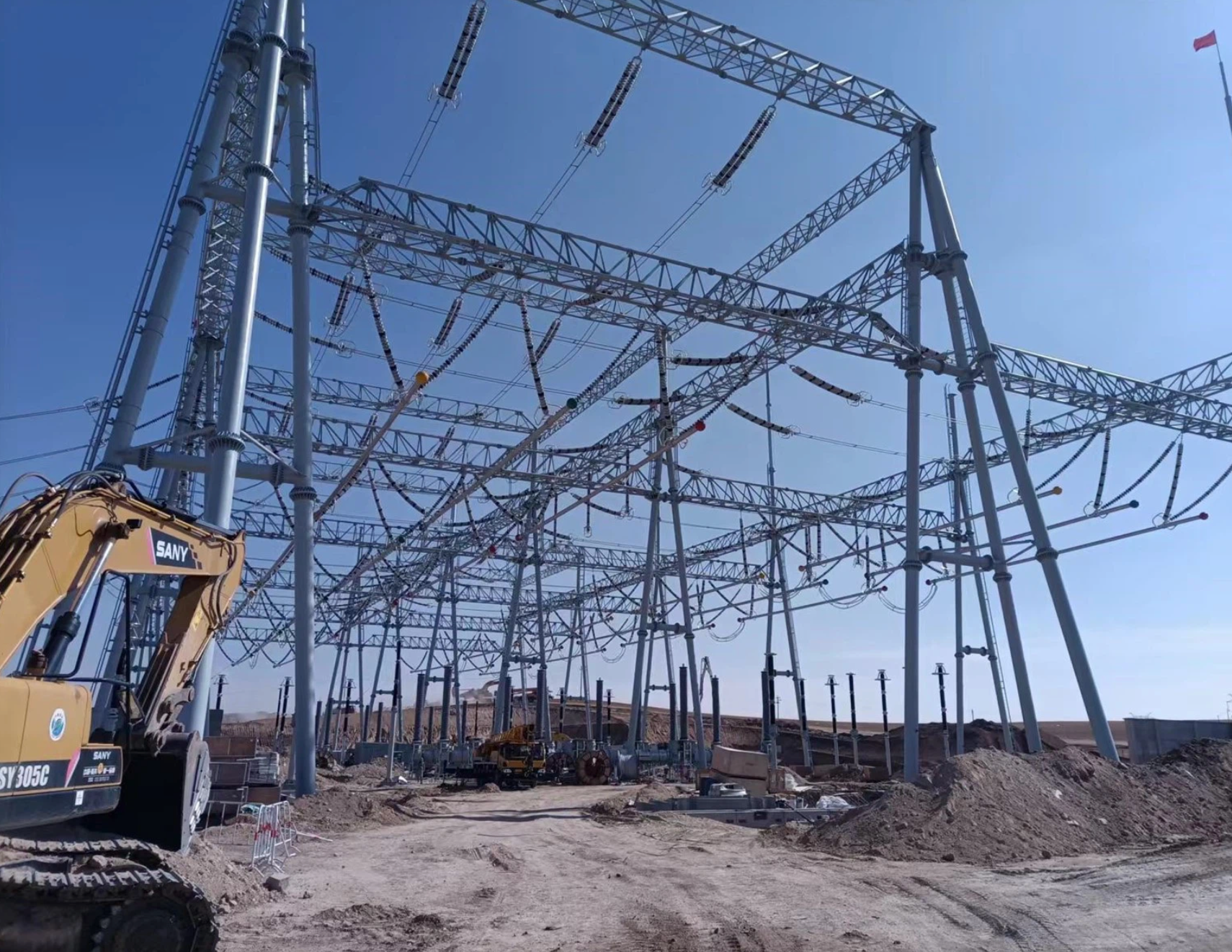 Customized Electrical Substation Fire Protection Galvanized Steel Structures