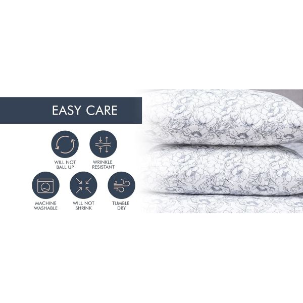 Super Soft Bed Sheets with Fitted Sheet, Flat Sheet & Pillowcase – Elegant Black & White Floral Bedding Set