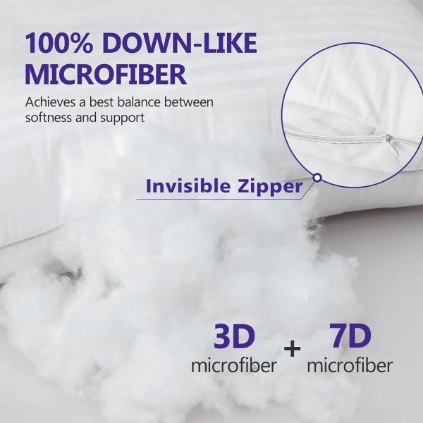 2 Pack Standard Pillows for Sleeping Soft Down Alternative 100% Polyester and Medium Support