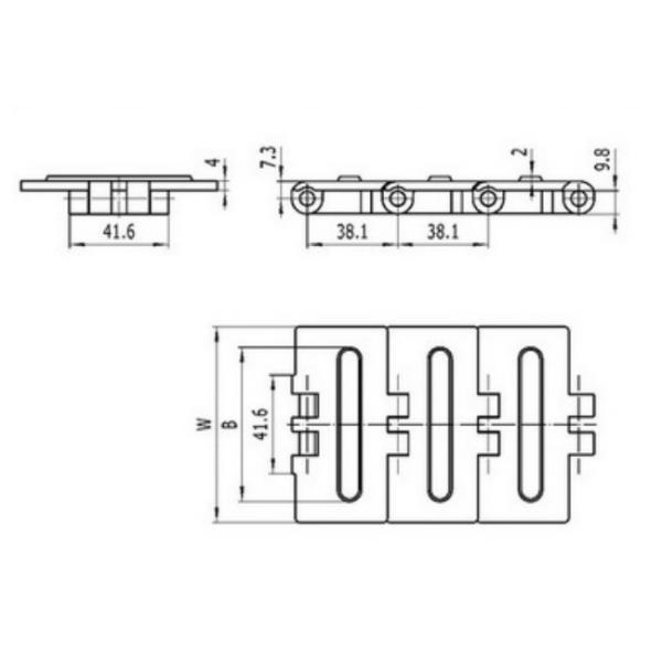 Straight Thermo Plastic Modular Belt Single Hinge Plastic Conveyor Chain Plate OEM