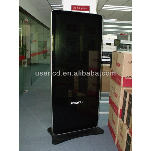 46 Inch Vertical Restaurant Digital Signage Floor Standing Editable Split Screen