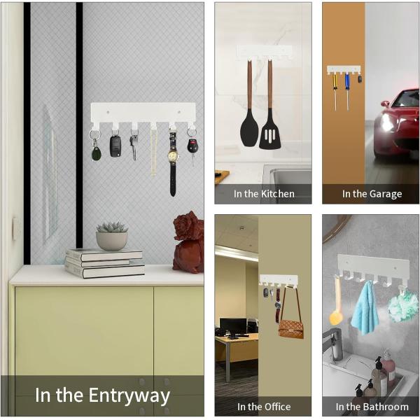 0.67x0.62x0.46 Size Key Hooks for Wall Mount 6 Metal Hooks Hallway Organizer