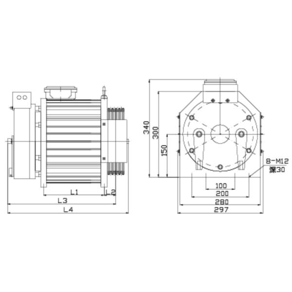 1.0m/S Aluminum Shell Gearless Traction Machine Motor For Passenger Elevator Parts