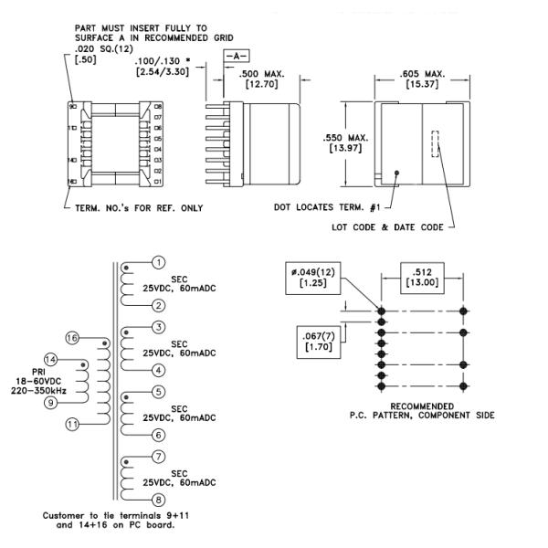 High Efficiency SMPS Flyback Transformer For Process Control 750317963