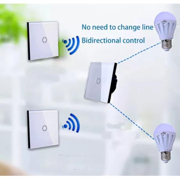 Glomarket Tuya Wifi 1 Gang Wireless Controller Switch Wall Glass Panel Touch Electrical Interructor With Google Alexa