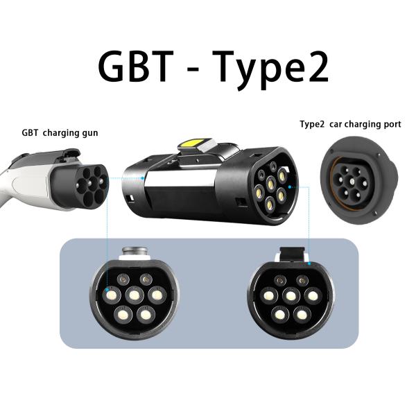 Type2 EV Charger Converter Adapter 3 Phase Charging Connector Charging Head Portable Artifact 32A 22kW AC EV Adapter GBT