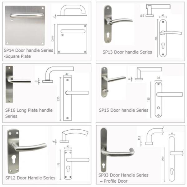 EN1906 Grade 3 fire rated door handle set with long backplate