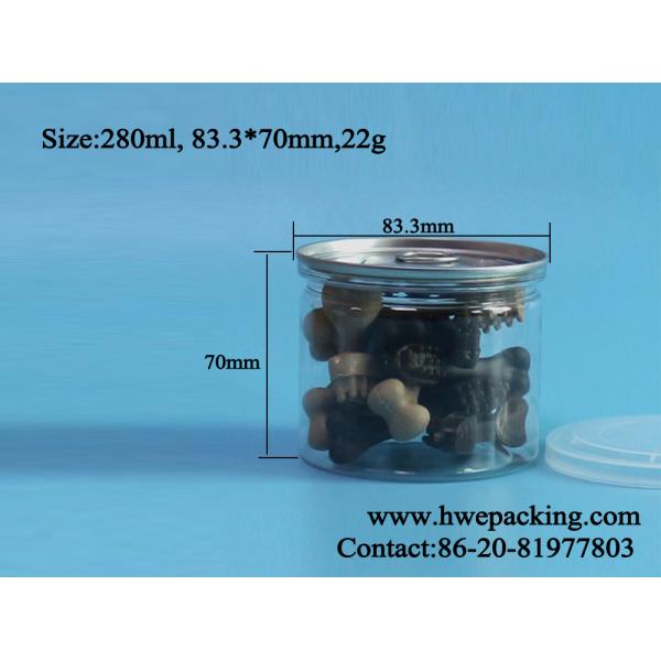 307# 280ml Clear Plastic Cans PET EOE Lid Canning Seafood Caviar Ginger Walnuts Almonds