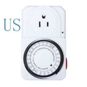 Worldwide US Plug 24 Hour Programmable Mechanical Electrical Plug Program Timer