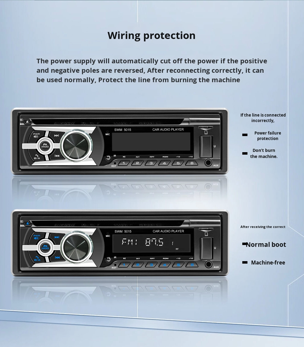 Creatall Single-Disc In-Car MP3 Player with Smart for Bluetooth Multimedia CD/VCD/DVD Card Slot USB Connection Radio