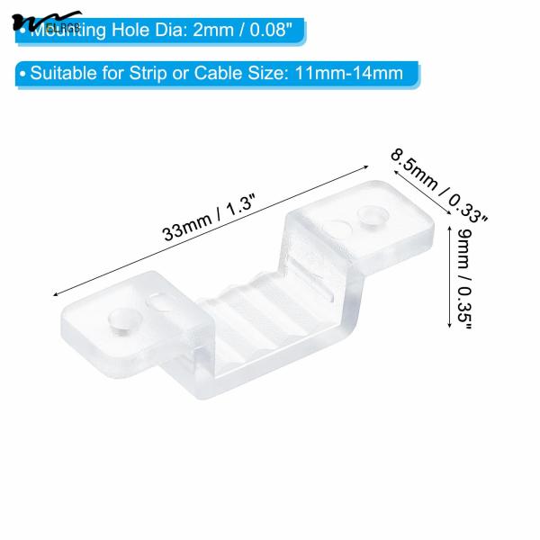 Auto CAD Layout LED Strip Light Clips 50 Pack Mounting Bracket Fixing Clips with Screws