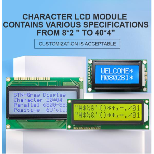 4x20 Character LCD Display Module with Yellow Green Backlight
