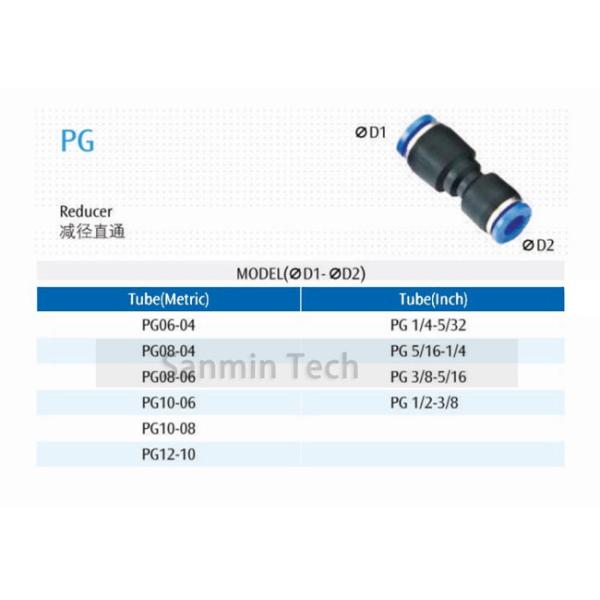 PG Plastic Reducer Pneumatic Quick Connecting Push Fitting Parts Accessories Pneumatic Parts Sanmin