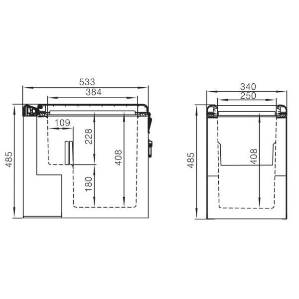 35L Portable 24V DC Compressor Direct Cooling Car Mini Fridge , Mini Cooler Fridge Swing Door Type