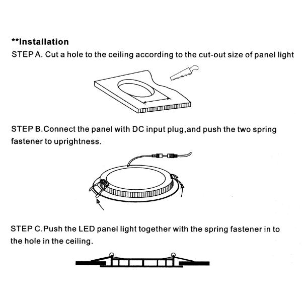 AC85V Recessed Down Light 7000K Ultra Thin Round 24w Led Surface Panel