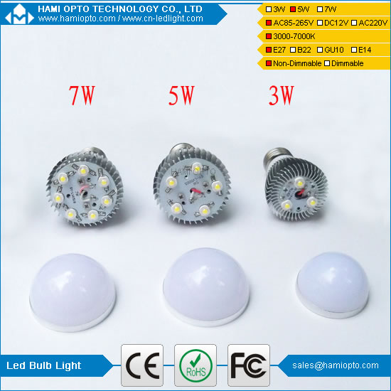 5w Sliver led bulb light with E27 E14 B22