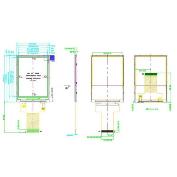 3.2 Inch TFT Display Screen 240*320 Resolution MCU16BIT Interface