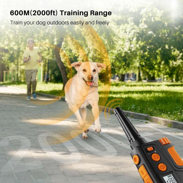 Waterproof Rechargeable Eco-friendly Electric Shock Collar 600m Remote Control Agility Training for Dogs Pet Supplies