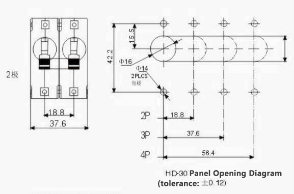 HD Series Electromagnetic Overload Protector Hydromagnetic Hydraulic Magnetic Circuit Breaker 32V 48V 60V 80V DC