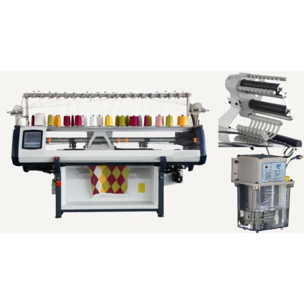 Double Needle Sweater Flat Knitting Machine 1kw Computerized 52inches