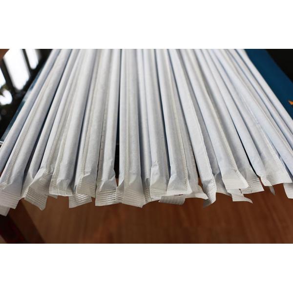 Single Individual Paper Straw Packing Machine 3 Sides Sealing Cold Pressing