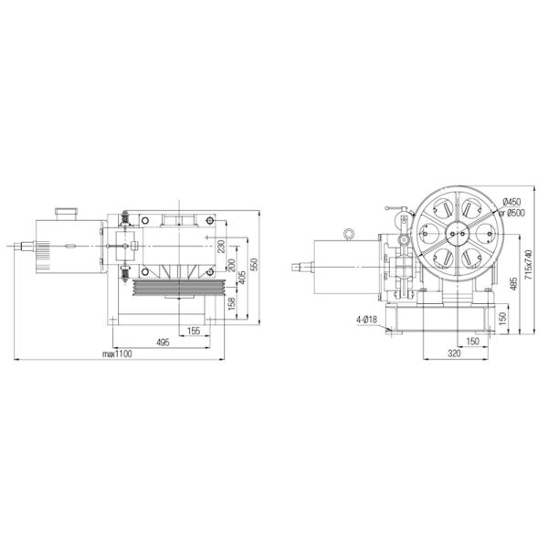 VVVF Traction Load 630kg Geared Elevator Motor Lift Traction Machine