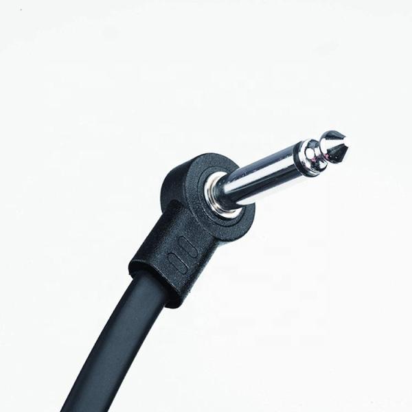 Custom Short 90 Degree Angle 1/4 inch TS Jack Electric Instrument Guitar Patch Cable