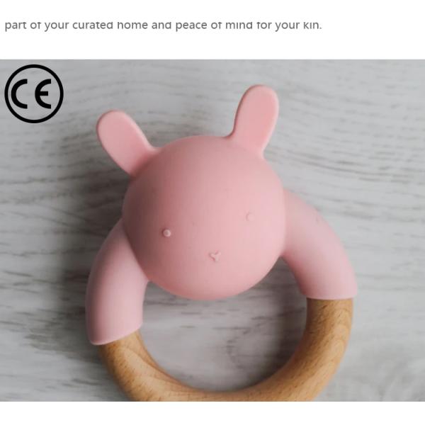 Handbell Wooden Silicone Teether
