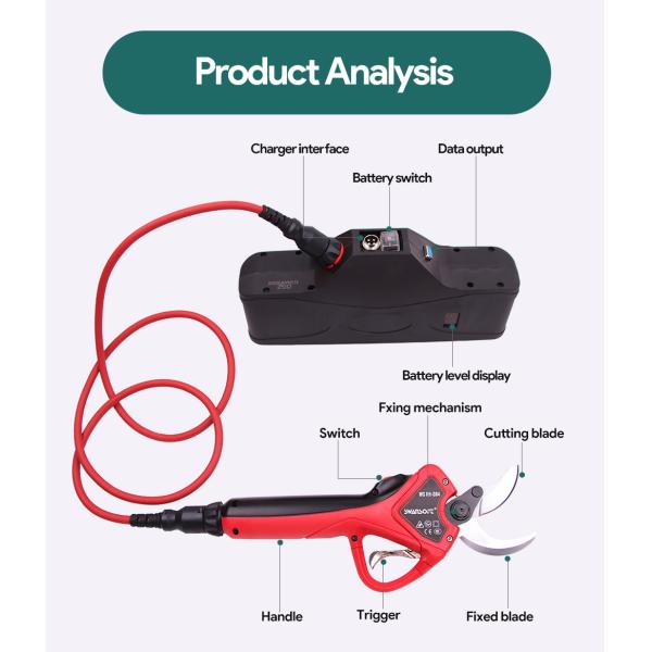 Cordless Garden Cutting Tools Tree Pruners with LED Display and Progressive function For Vineyard And Orchard