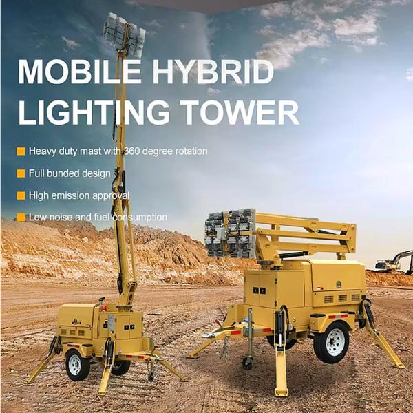 Diesel Powered Light Towers LED Tower Lighting Mining Operations Mobile Light Tower