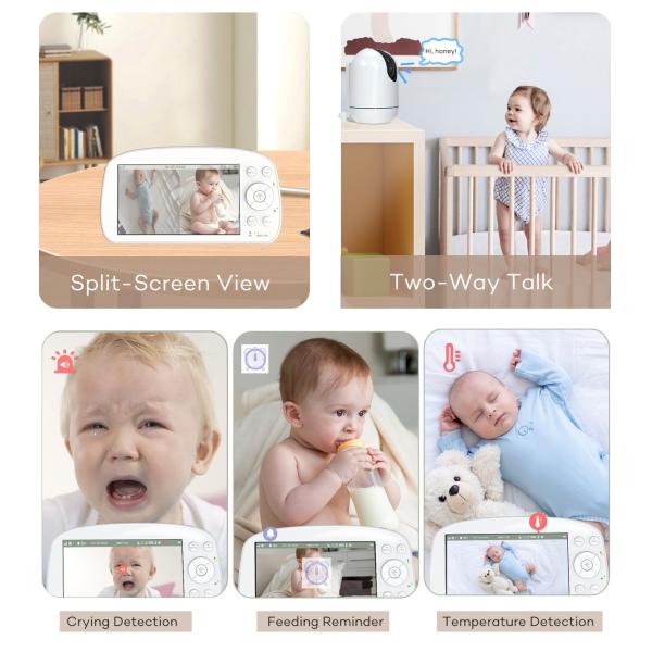 5.5 Inch 720P HD Baby Monitor with Night Vision and Two-Way Audio