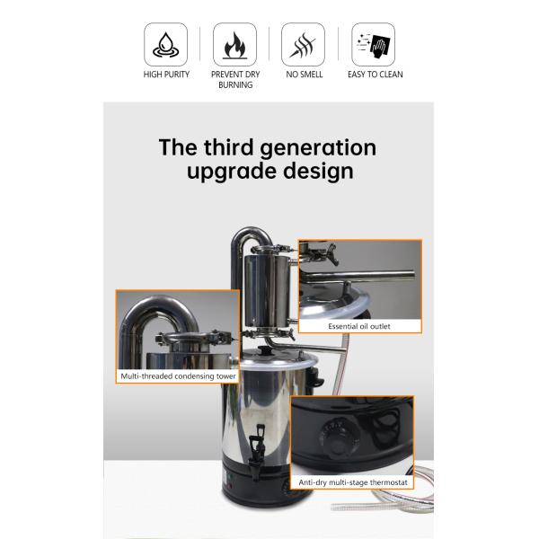 Steam Distillation Extraction Essential Oil Extractor Machine Kit for High Extraction Efficiency and Economical Home Lab