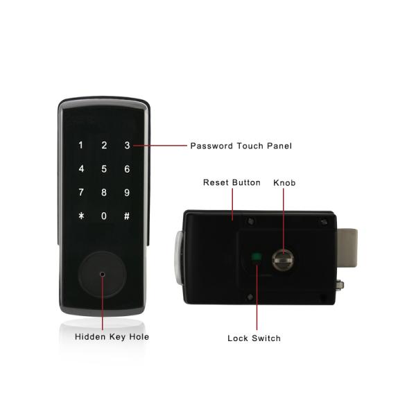 Smart Electronic Digital RIM Bolt Card Code Door Lock Without Mortise